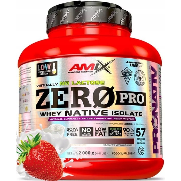 AMIX ZERO PRO NATIVE 2kg Truskawka 90% Izolat