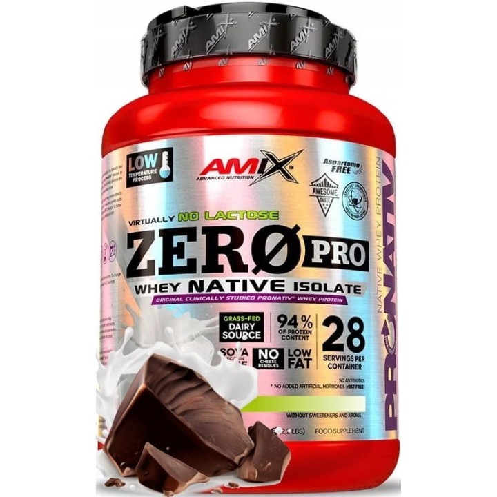 AMIX ZERO PRO NATIVE 1kg Czekolada 90% Izolat