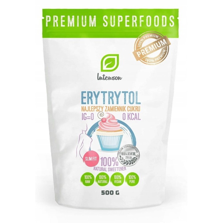 INTENSON ERYTRYTOL 500G NATURALNY SŁODZIK O KCAL