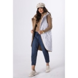 dwukolorowa kamizelka z pikowaniem Size - 1, Color - Biały