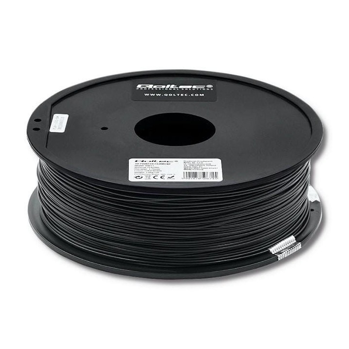 Filament Qoltec do druku 3D | PLA PRO | 1,75mm | 1kg | Black