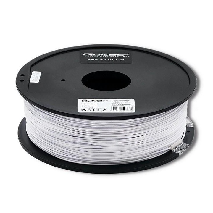 Filament Qoltec do druku 3D | PLA PRO | 1,75mm | 1kg | Cold white
