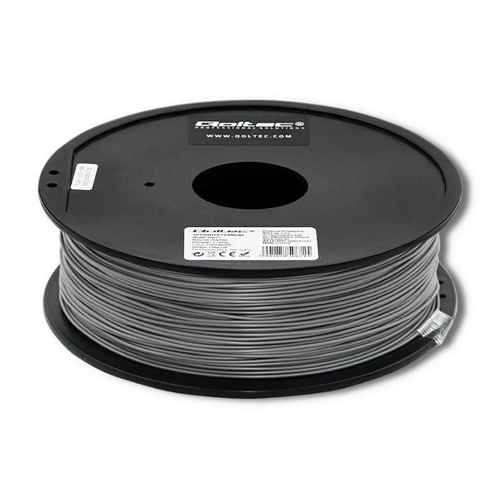 Filament Qoltec do druku 3D | PLA PRO | 1,75mm | 1kg | Silver