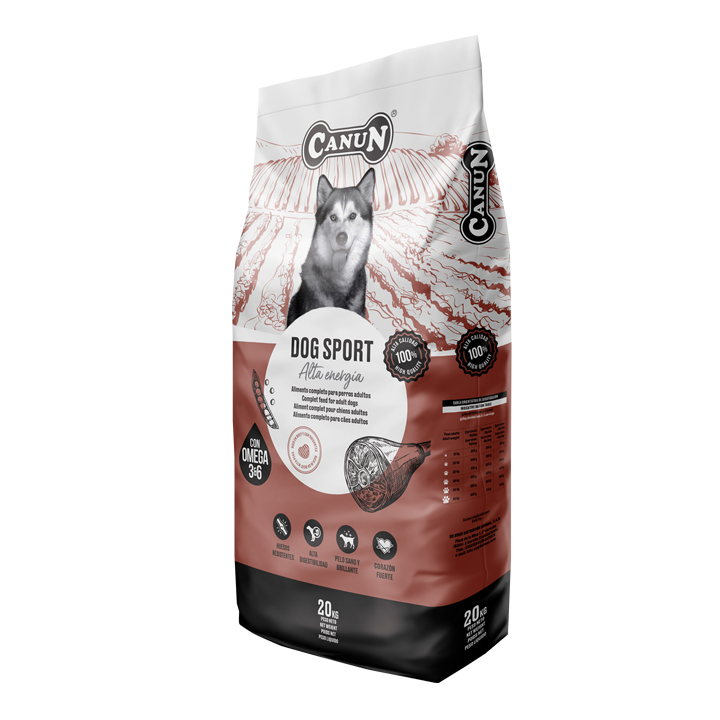 Karma dla psa Canun Dog Sport 20 kg 40% mięsa z wołowina dla psów energicznych i sportowych