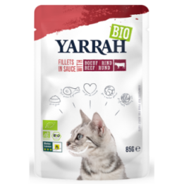 (DLA KOTA DOROSŁEGO) FILECIKI Z WOŁOWINĄ W SOSIE BIO 85 g - YARRAH