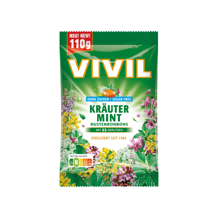 Vivil Krauter Mint Cukierki bez Cukru 110 g