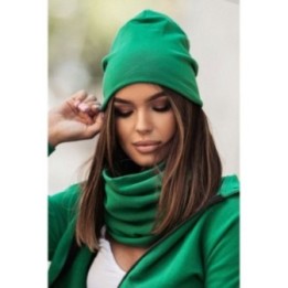 Bottega green komplet czapka i komin