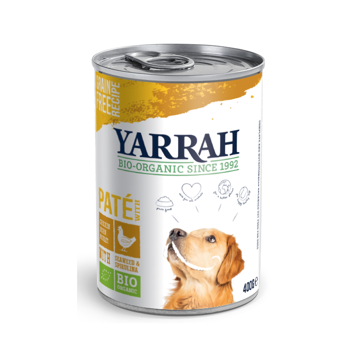 (DLA PSA DOROSŁEGO) PASZTET Z KURCZAKA Z ALGAMI MORSKIMI BIO 400 g - YARRAH