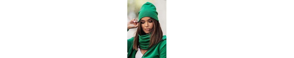 Bottega green komplet czapka i komin